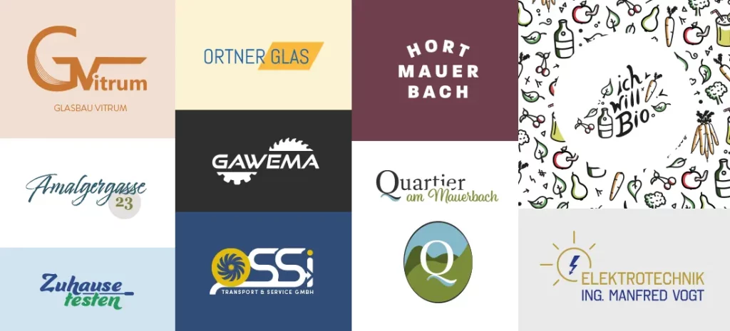 Verschiedene Logo designs